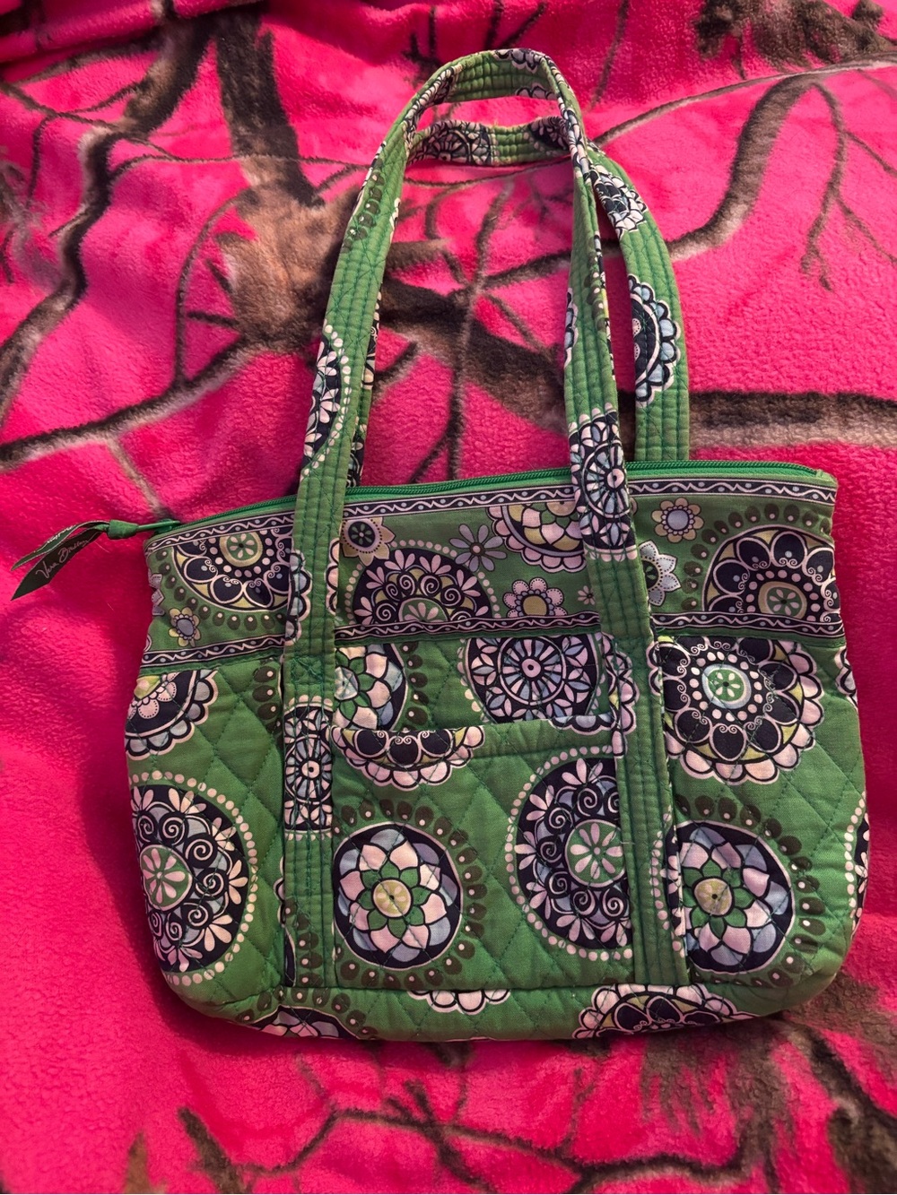 Vera Bradley Green Quilted Medallion Tote